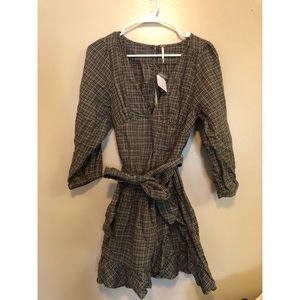 Free People Green Plaid Dress